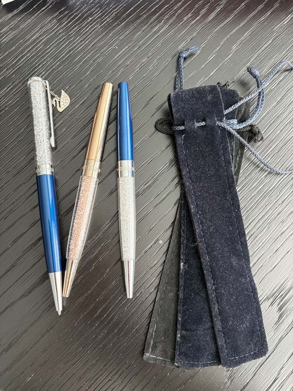 Swarovski Crystalline Gloss Crystal Ballpoint Pens Set of 3 with Pouches
